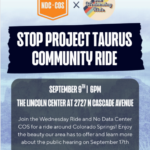Community Ride: Stop Project Taurus on 9/9